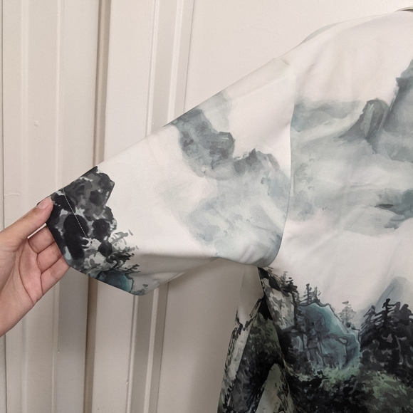 Y.T.G. LA Landscape Waterpaint Button Down Collar Shirt Rare NWT - Picture 9 of 11